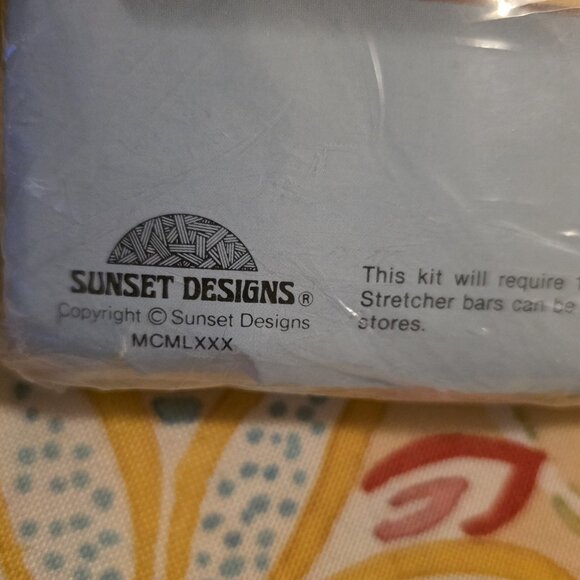 VTG Sunset Stichery Safe Harbor Sailing Scene Needlepoint Embroidery Kit New - Picture 4 of 13